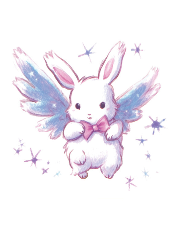 Temporary Tattoo – Beautiful Winged Rabbit (1 Tattoo)