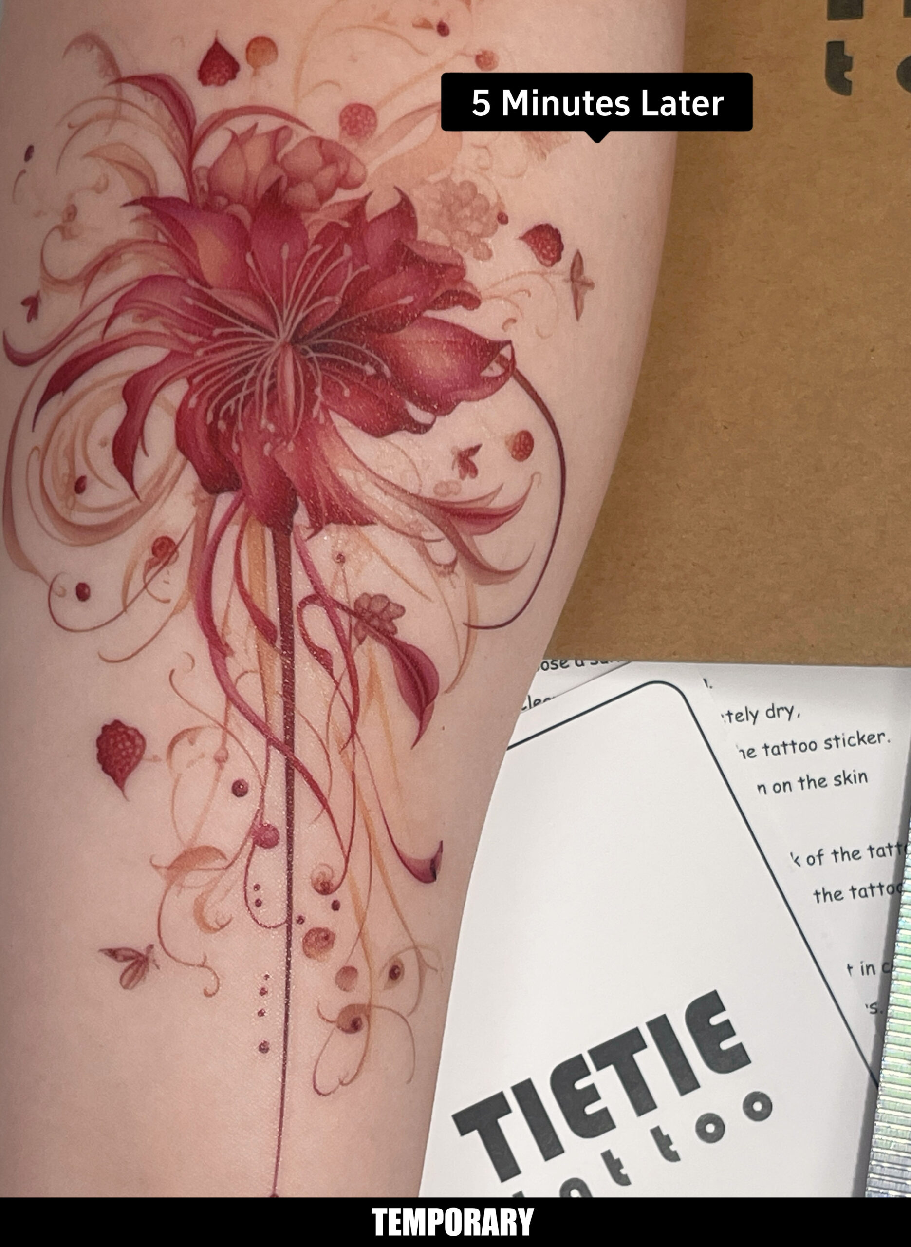 Unique Elegant Temporary Tattoos – Red Spider Lily (2 Tattoos)